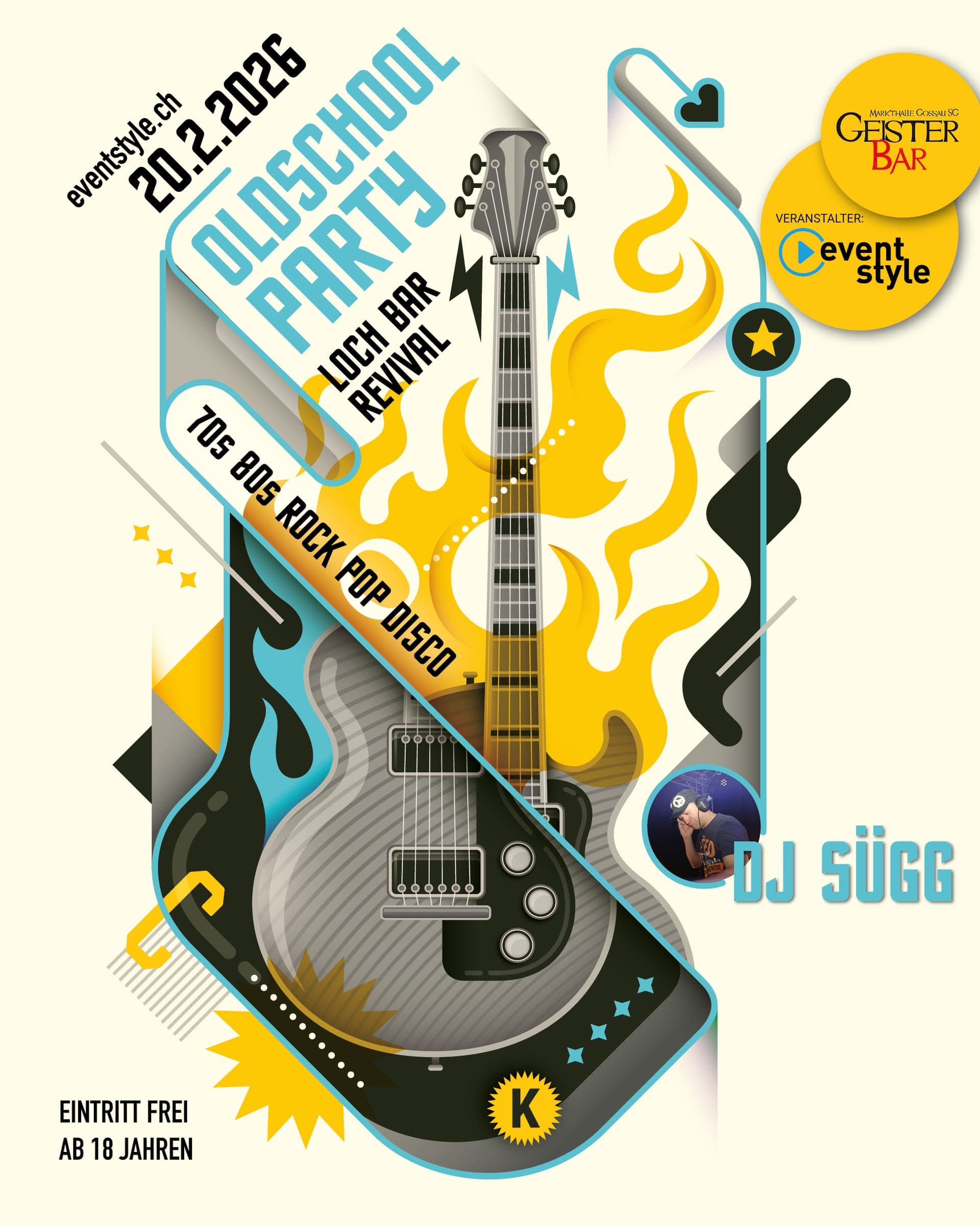 Social-Media-Grafik Old School Party — Design von b-emotion