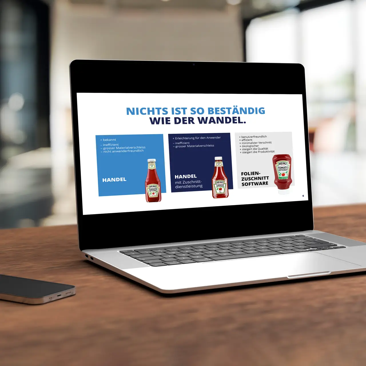 Präsentation Folienzuschnitt — Design von b-emotion