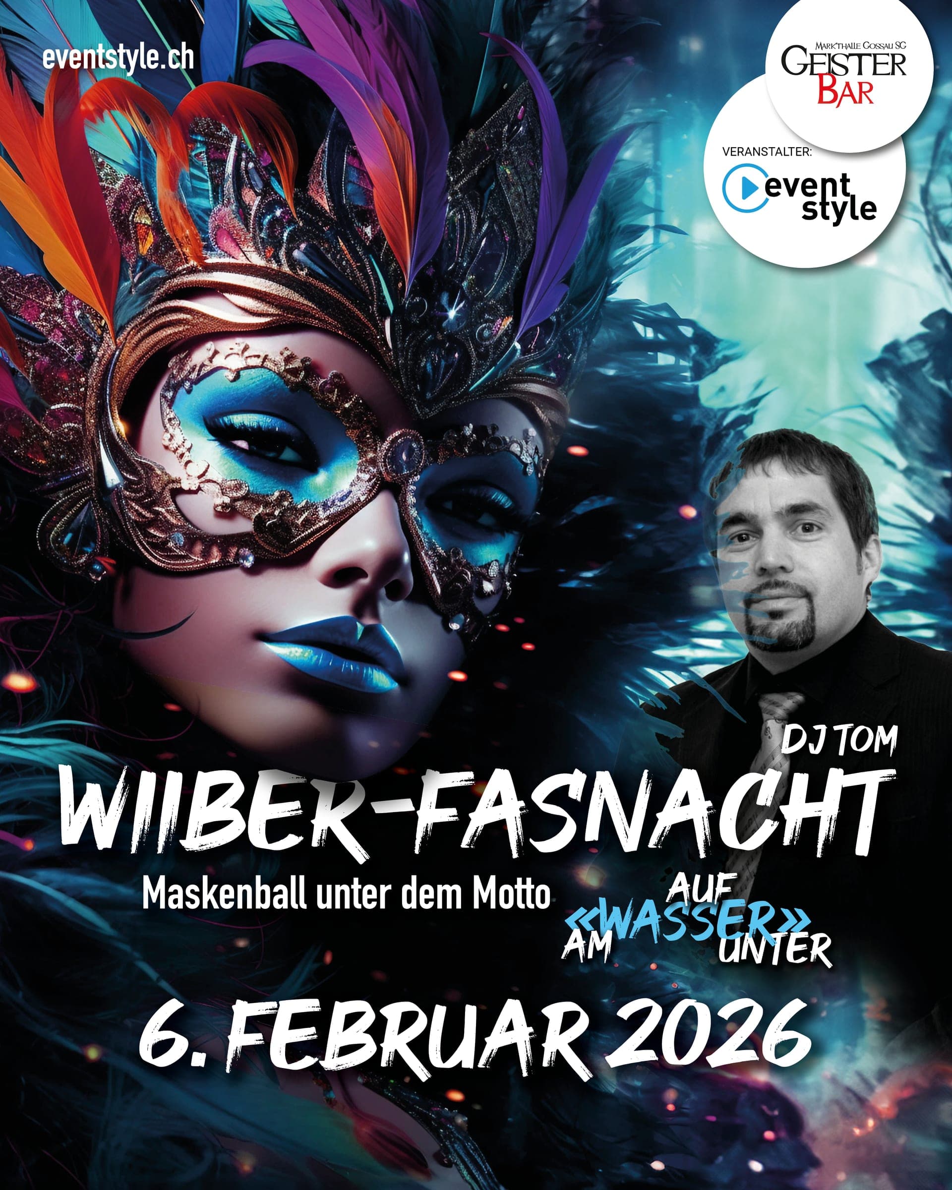 Flyer Wiiberfasnacht 2026 — Gestaltung von b-emotion