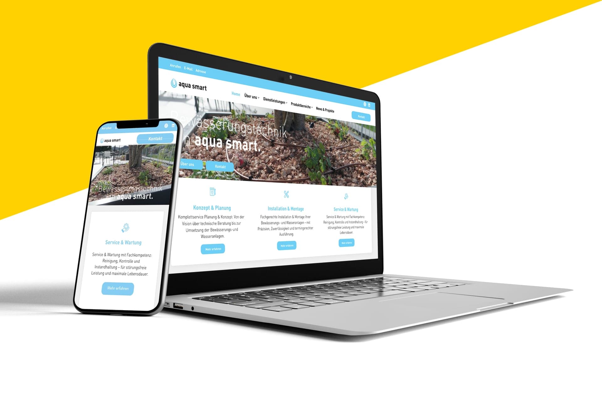 Website-Mockup AquaSmart — b-emotion