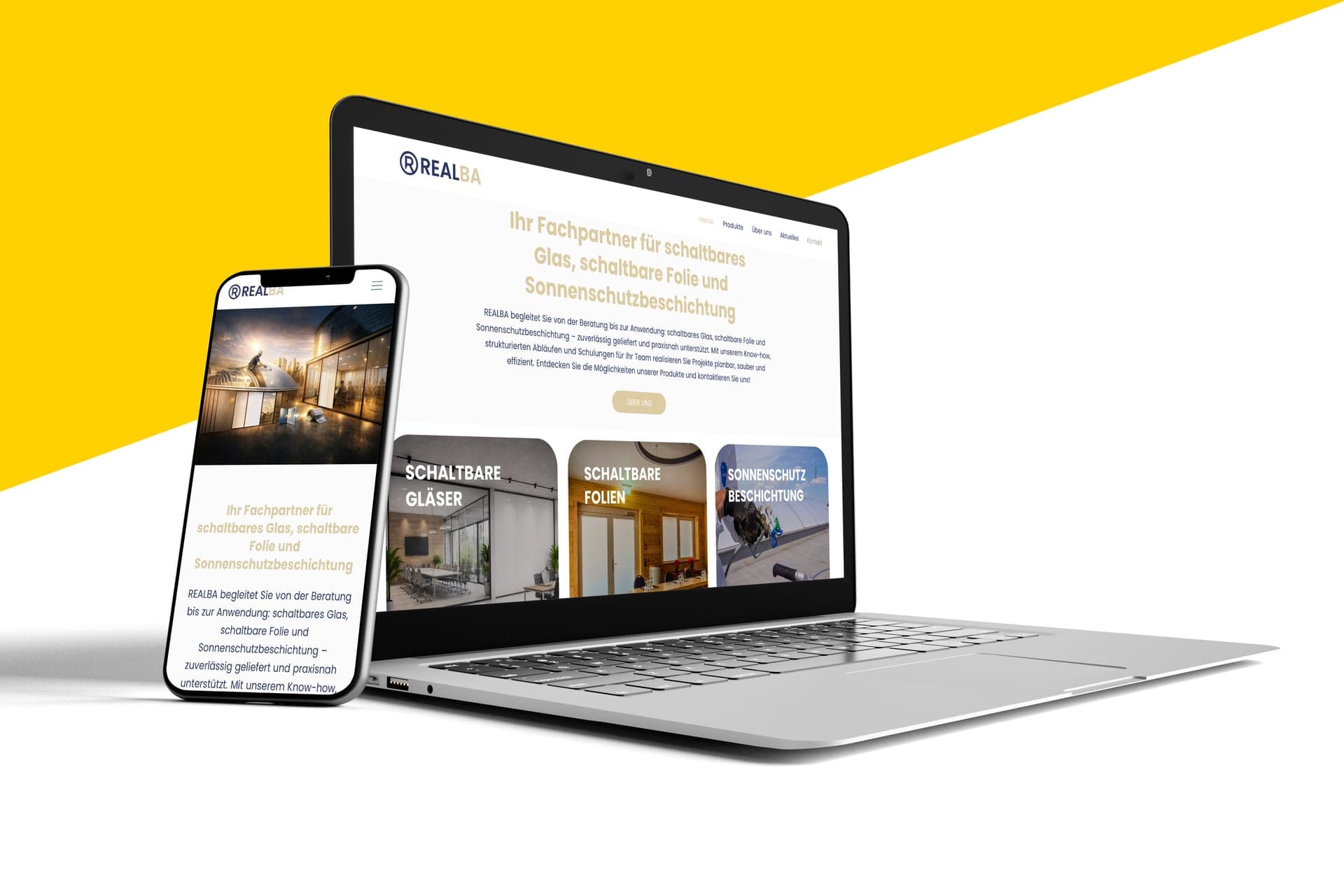 Website-Mockup REALBA — b-emotion