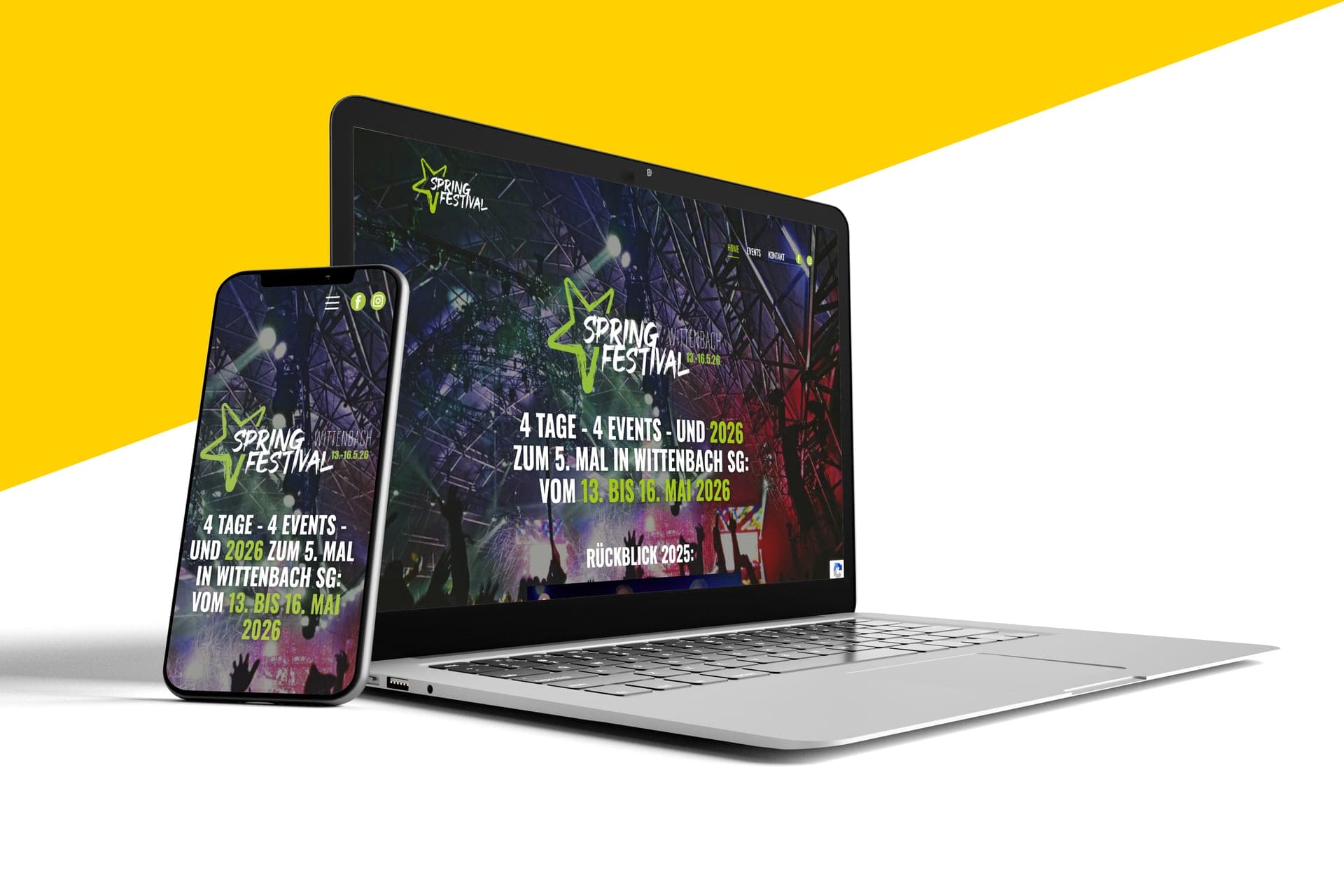 Website-Mockup Springfestival — b-emotion